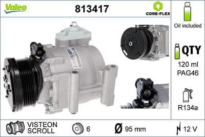 Compresor, aire acondicionado VALEO 813417