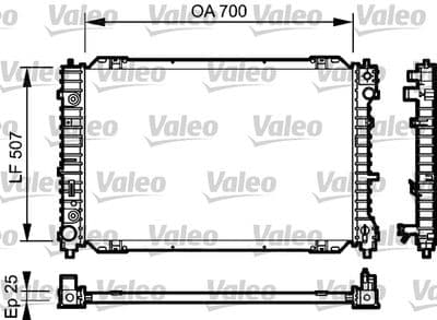 Radiador, refrigeración del motor VALEO 734468