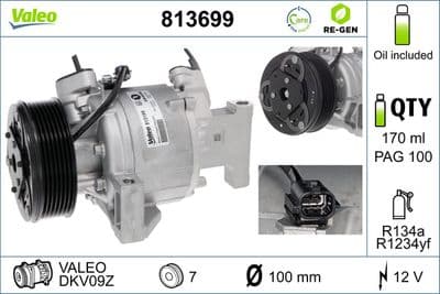 Compresor, aire acondicionado VALEO 813699