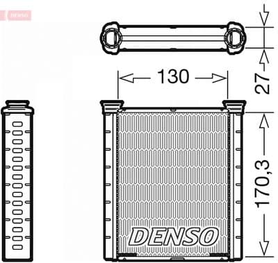 Radiador de calefacción, calefacción interior DENSO DRR46001