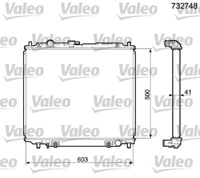 Radiador, refrigeración del motor VALEO 732748