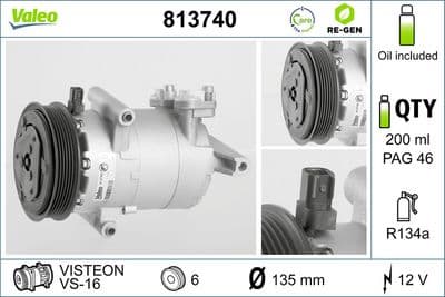 Compresor, aire acondicionado VALEO 813740