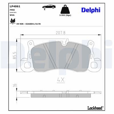 Juego de balatas de freno DELPHI LP4061
