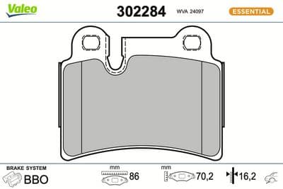 Juego de balatas de freno VALEO 302284