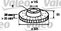 Disco de freno VALEO 187146