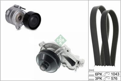 Bomba de agua + juego de correa poli V Schaeffler INA 529 0604 30
