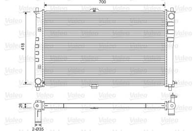 Radiador, refrigeración del motor VALEO 701602