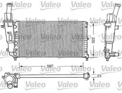 Radiador, refrigeración del motor VALEO 731558