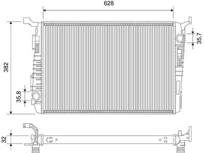 Radiador, refrigeración del motor VALEO 701106