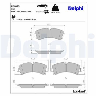 Juego de balatas de freno DELPHI LP4093