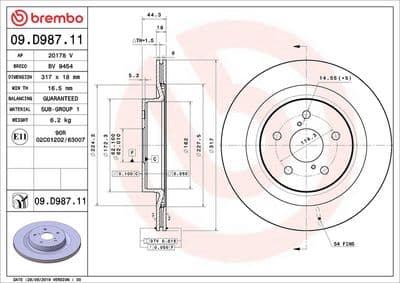 Disco de freno BREMBO 09.D987.11