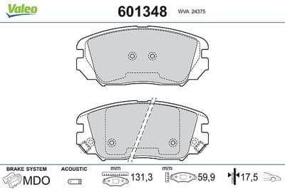 Juego de balatas de freno VALEO 601348