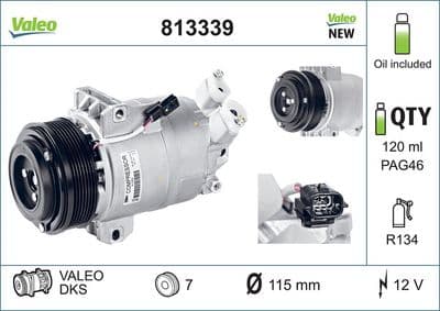 Compresor, aire acondicionado VALEO 813339
