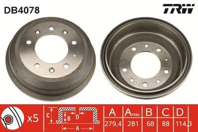 Tambor de freno TRW DB4078