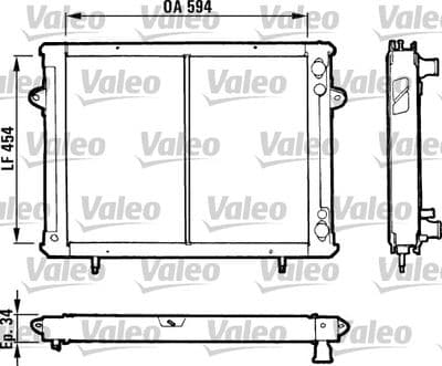 Radiador, refrigeración del motor VALEO 730627