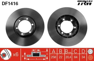 Disco de freno TRW DF1416