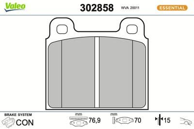 Juego de balatas de freno VALEO 302858