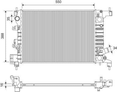 Radiador, refrigeración del motor VALEO 701412