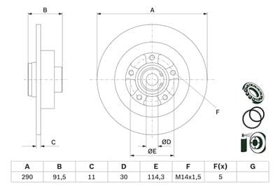 Disco de freno BOSCH 0 986 479 F24