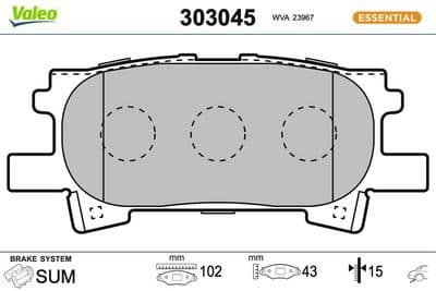 Juego de balatas de freno VALEO 303045