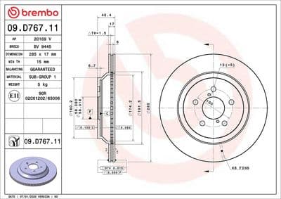Disco de freno BREMBO 09.D767.11