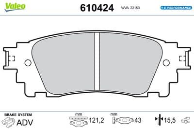 Juego de balatas de freno VALEO 610424