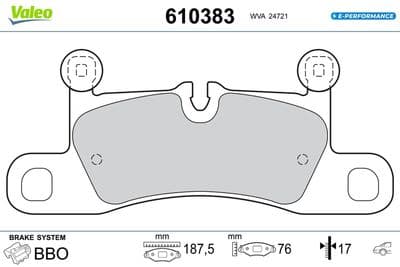 Juego de balatas de freno VALEO 610383