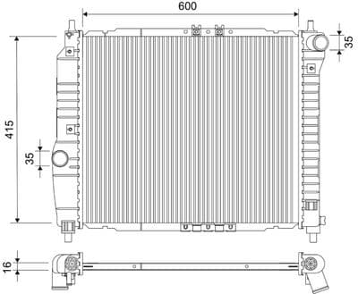 Radiador, refrigeración del motor VALEO 735158
