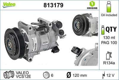 Compresor, aire acondicionado VALEO 813179