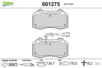 Juego de balatas de freno VALEO 601275