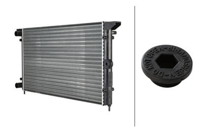 Radiador, refrigeración del motor HELLA 8MK 366 312-091