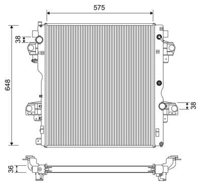 Radiador, refrigeración del motor VALEO 701226