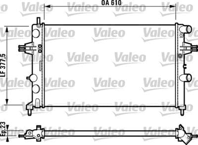 Radiador, refrigeración del motor VALEO 732551