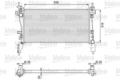 Radiador, refrigeración del motor VALEO 701718