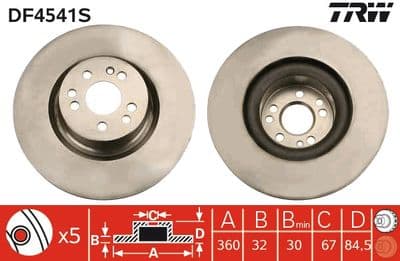Disco de freno TRW DF4541S