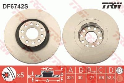 Disco de freno TRW DF6742S