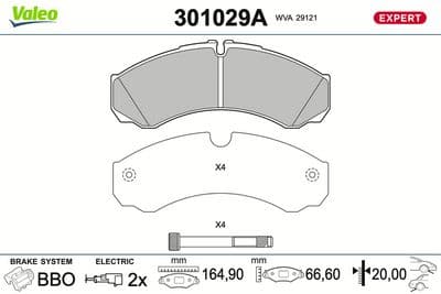 Juego de balatas de freno VALEO 301029A