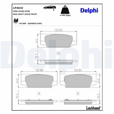 Juego de balatas de freno DELPHI LP4010