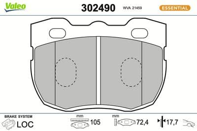 Juego de balatas de freno VALEO 302490