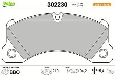 Juego de balatas de freno VALEO 302230