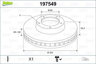 Disco de freno VALEO 197549