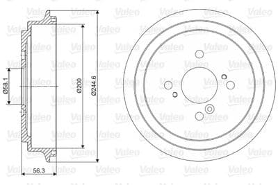 Tambor de freno VALEO 237044