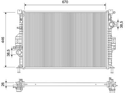Radiador, refrigeración del motor VALEO 701536