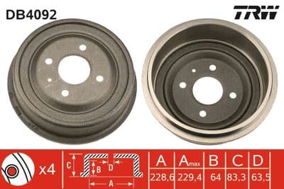 Tambor de freno TRW DB4092