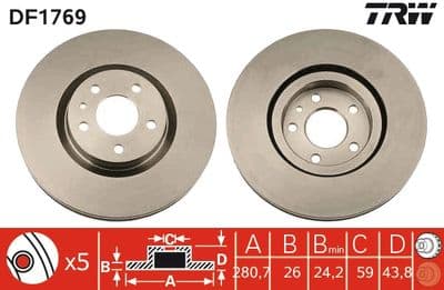 Disco de freno TRW DF1769