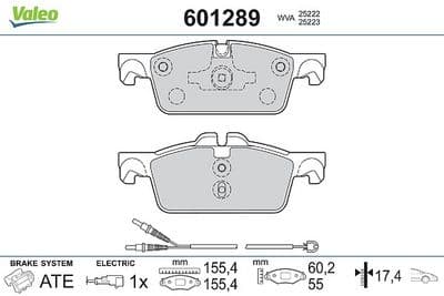 Juego de balatas de freno VALEO 601289