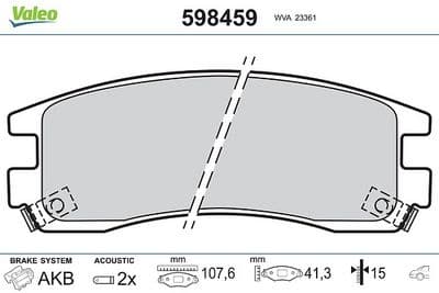 Juego de balatas de freno VALEO 598459