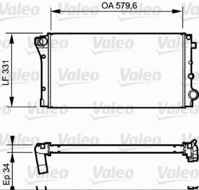 Radiador, refrigeración del motor VALEO 734932