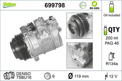 Compresor, aire acondicionado VALEO 699798