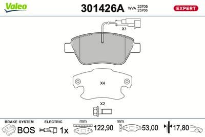 Juego de balatas de freno VALEO 301426A